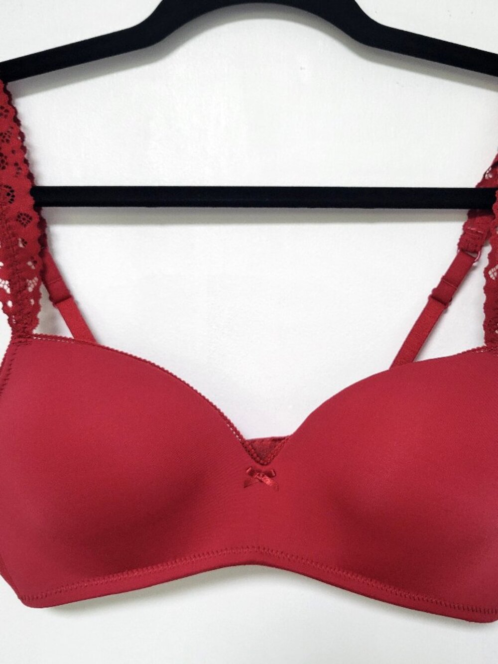 Aerie Real Happy Wireless Lightly Lined Bra Red 34B